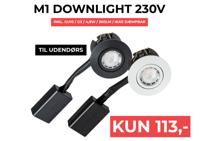 M1 Downlight 230V – Med G3 ikke dæmpbar